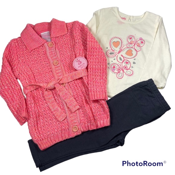 NWT Nannette Sweater Cardigan, Long Sleeve Tee And Jegging Size 2T